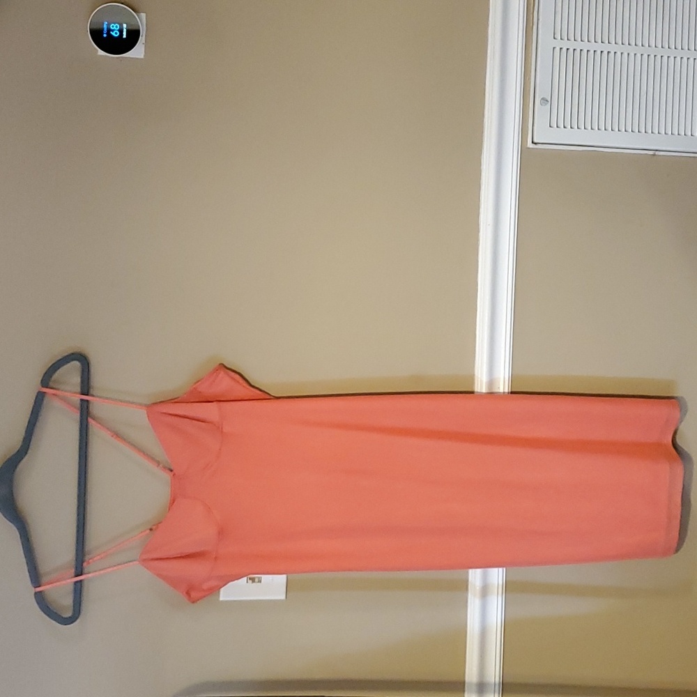 AFRM Calypso Coral Spaghetti Strap Midi Bodycon Mesh Dress Size XL NWT'S